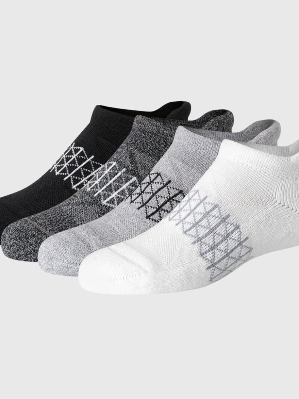 Hanes Absolute Active Boys Heel Shield Cushioned Socks 5 Pair Sz L 3-9 Gray NWT